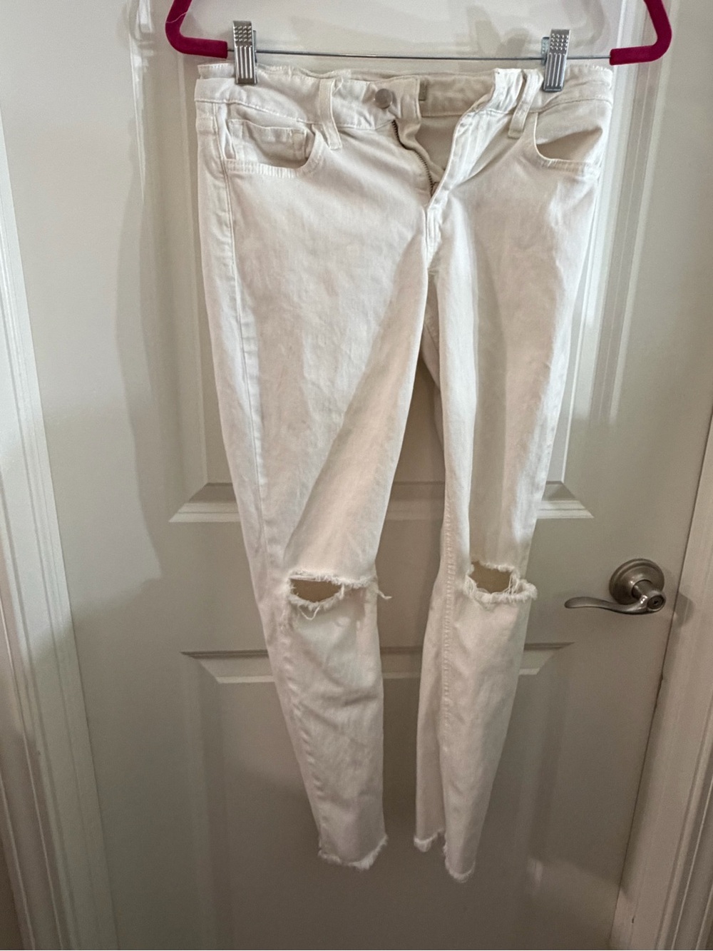 Joe's Jeans White Ripped Skinny Jeans